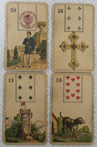 Antique Playing Cards - Fortune Telling / Tarot Cards 36/36