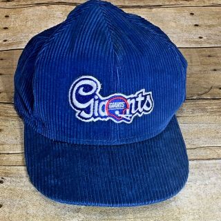 York Giants Corduroy Snapback Hat Made In Usa Vintage 1990 