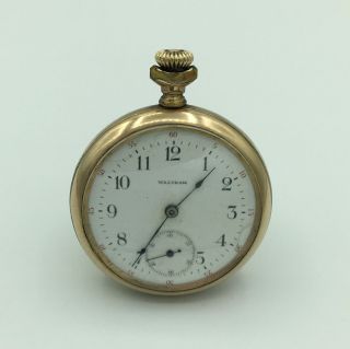 1899 Waltham 15j Gf Open Face Pocket Watch Model 1888 Size 16s No.  9271665