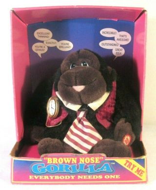 Dandee Brown Nose Gorilla Encouraging Talking Plush Vintage