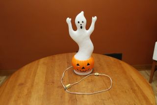 Vintage Union Products Don Featherstone Lighted Blow Mold Ghost And Pumpkin 1992