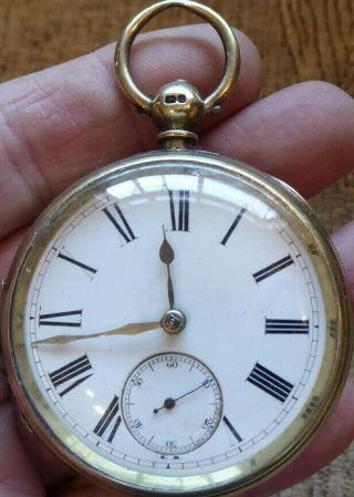 Chesterfield Rare Antique Silver Gilt Gents Fusee Pocket Watch Dates C1877