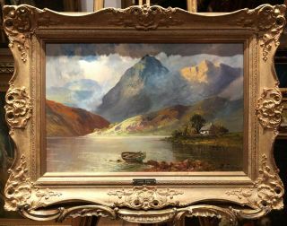 Large Fine F E.  Jamieson Antique 19th Century British Old Master Oil Painting