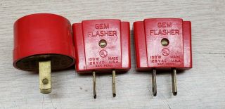Vintage 3 Gem Flasher Plug 100w,  125v Christmas Lights Blinker And