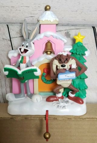 Looney Tunes Christmas Stocking Holder Vintage 1996 Bugs Bunny Tasmanian Devil