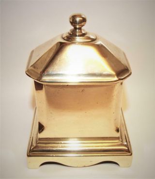 A Fine Antique Brass Casket Tobacco Jar Box Caddy Canister Georgian Victorian