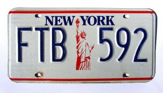 York Statue Of Liberty License Plate (3,  Plates) Ftb 592
