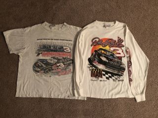 2 Vintage Dale Earnhardt 3 Nascar Racing Shirts - Lg Long Sleeve - Xl Short Slv