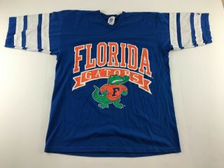 Vintage 90s Florida Gators Logo 7 T - Shirt Men L Single Stitch Usa Ncaa Football