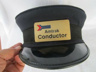Vintage [ Amtrak ] Conductor Hat M.  H.  Grossman Inc.  Uniforms Caps