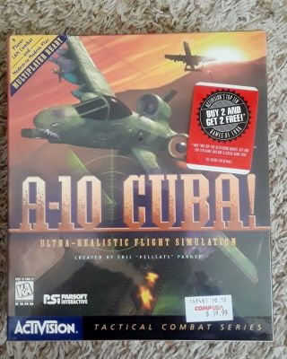 A - 10 Cuba Flight Simulation Pc Cd - Rom Game Activision,  Vintage