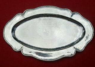 Early 20th C Hand Hammered 13 " Sterling Silver Tray Arts Crafts Mission Roycroft