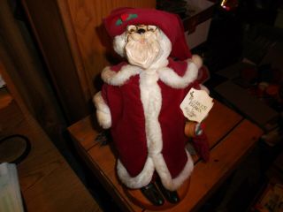 Vintage Robert Raikes Classic Santa Bear 1990 Tag Applause Christmas