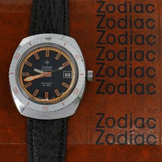 Vintage Rare Zodiac Sea Wolf Automatic Men 