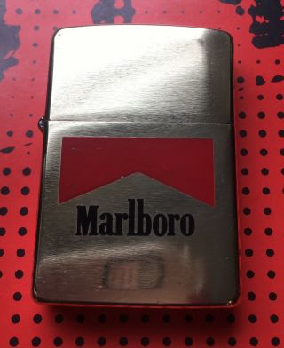 Marlboro Zippo Lighter Rare Unusual 1990 Brass 2