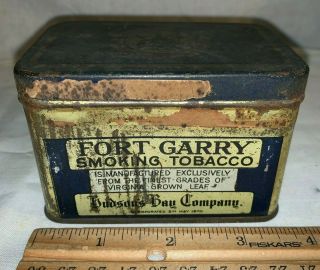 Antique Fort Garry Smoking Tobacco Tin Litho Hudson Bay Company Can Vintage Old
