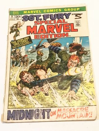 Sgt Fury Special Marvel Edition Midnight On Massacre Mountain Vintage Comic Book