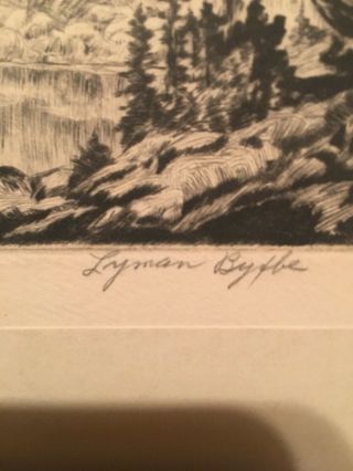 VINTAGE LYMAN BYXBE Signed Dream Lake Etching Pencil Signed 2