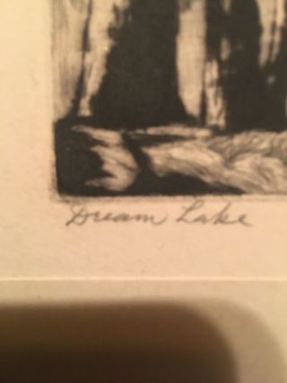 VINTAGE LYMAN BYXBE Signed Dream Lake Etching Pencil Signed 3