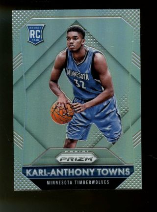 2015 - 16 Panini Prizm Silver 328 Karl - Anthony Towns Timberwolves Rc Rookie