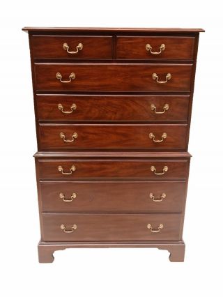Henkel Harris Mahogany Federal Antique Style Dresser / Tall Chest - Extra Fine