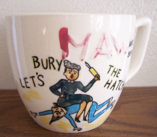 Vintage Large Ceramic Coffee Cup Mug Let 