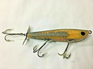 Old Vintage Dalton Special Tempa Wood Fishing Lure - 4 " Long - 3 Treble Hook.