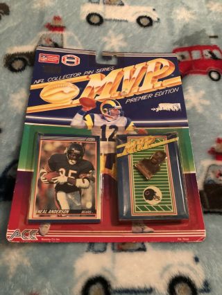 1990 Nfl Collector Pin Series• Neal Anderson Chicago Bears Mvp Premier Edition