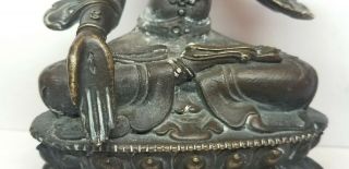 Antique Vintage Chinese Tibetan Bronze Seated Buddha Figure Statue 6 - 1/8 