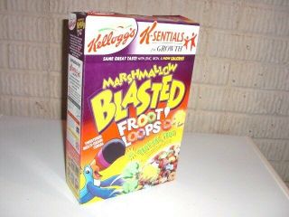 Vintage 1998 Marshmallow Blasted Froot Loops Cereal Box Kellogg 