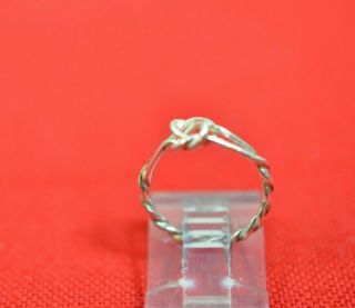 Vintage Sterling Silver Ring Size 4.  5 Twisted Infinity Knot Braided Twist 900