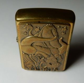 Unfired 1998 Brass Taurus Astrology Sign Zippo Lighter
