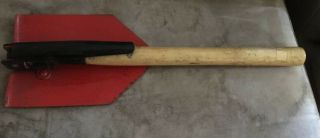 Vintage Military Camping World Famous Tactical Folding Survival Pick Shovel Red