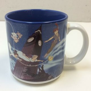 Vtg‼ Retired Walt Disney Classics Peter Pan Coffee Mug Tinker Bell Japan •vguc‼