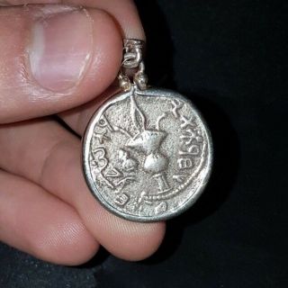 Bar Kochba Revolt 132 - 135 Ce Coin Set In Pendant (judaea)