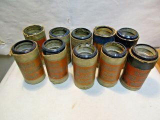 10 Vintage Edison Blue Amberol Record Cylinders With No Lids In Good Shape