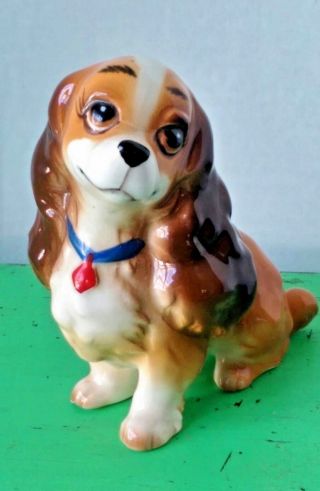 Vintage Walt Disney Productions Japan Dog Figurine Cocker Spaniel Lady The Tramp