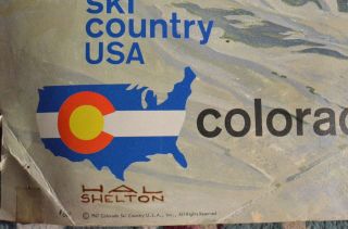 Vtg 1967 Ski Country USA Colorado Hal Shelton Poster Skiing Pikes Peak Resorts 2