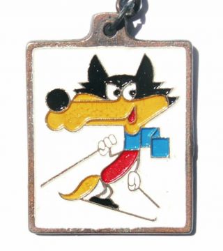 Sarajevo 1984 Olympic Game Vucko Wolf Mascot Keyring Souvenir Yugoslavia Bosna 2