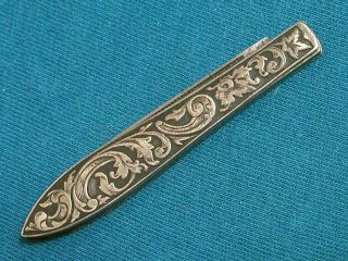 Antique Engraved Sterling Silver Folding Jack Knife Gents Manicure Tools Vintage