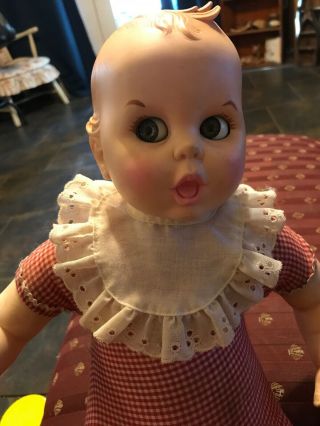 Vintage Gerber Baby 17 Inch Doll 1979 Red White Gingham 50th Anniv Moving Eyes 3