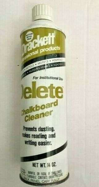 Vintage Drackett Delete Professional Chalkboard Cleaner (not For Retail)