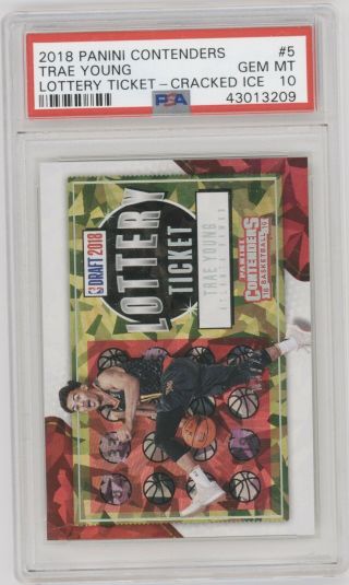 Trae Young 2018 - 19 Contenders Rookie Cracked Ice 3/25 Lottery Ticket Psa 10