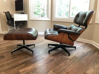 Herman Miller Vintage Eames Lounge Chair 670 671 Brown Leather Authentic