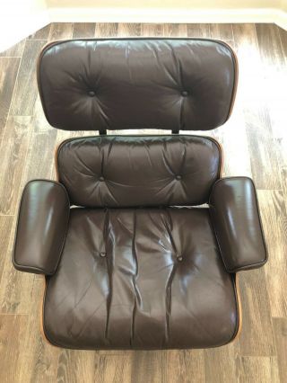 Herman Miller Vintage Eames Lounge Chair 670 671 Brown Leather Authentic 2