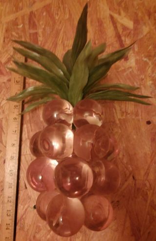 Lucite Acrylic " Grape " Cluster Table Lamp Body Orange Mid Century Pineapple
