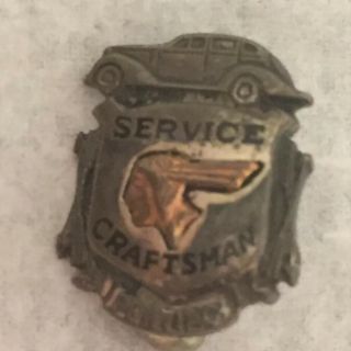 Vintage Pontiac Service Craftsman 1937 Sterling Silver Service Award Pin