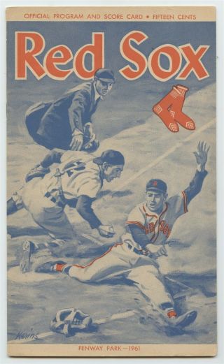 Boston Red Sox 1961 Scorecard - Red Sox Vs Twins,  Includes Tix Stub,  Article - Vgex