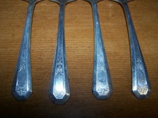 4 Lovely Wm Rogers Mfg Co AA 1920s LaFrance Pattern Salad Forks VGC 2