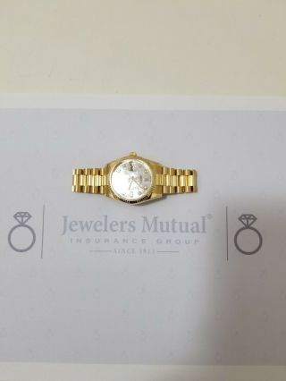 Rolex Day - Date President 18k Yellow Gold Champagne Diamond Dial 36mm Watch 18038